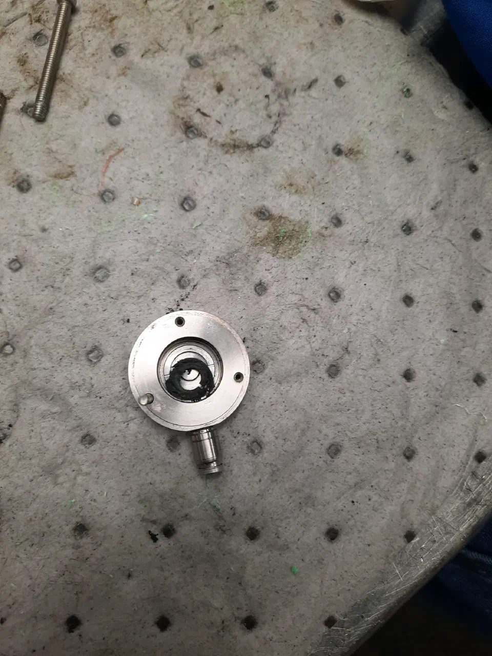 A damaged cylinder documented during an incident review