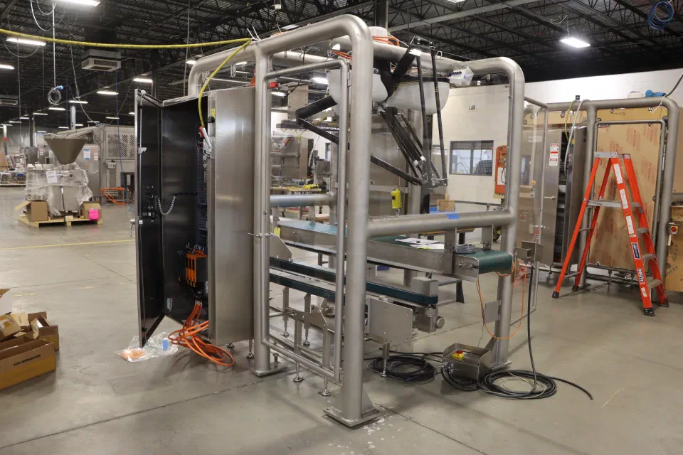 An assembled cell mid-build in the shop