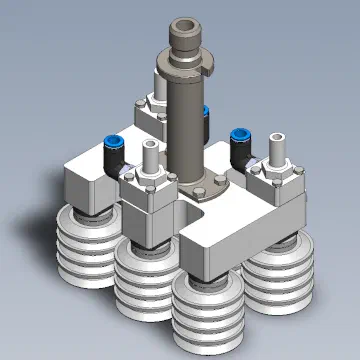 CAD render of the multi-cup vacuum tool
