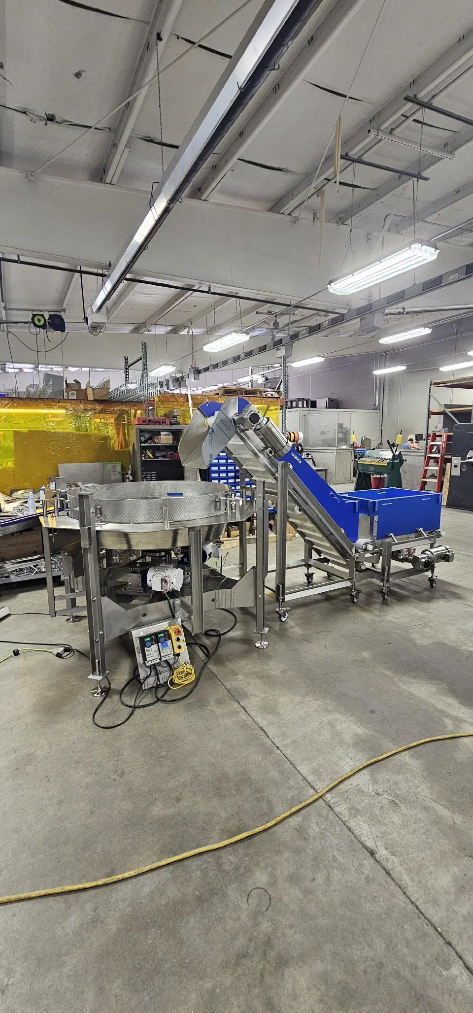 The bowl feeder and prefeed conveyor before integration
