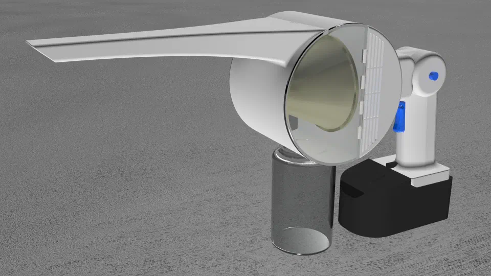 CAD render of the design